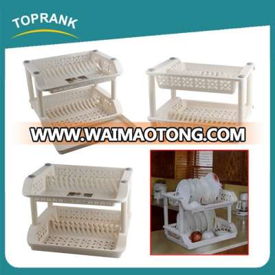 Toprank Kitchen Storage 2 Tier Plastic Kitchen Dish Drainer Rack Dish Drying Rack Holder